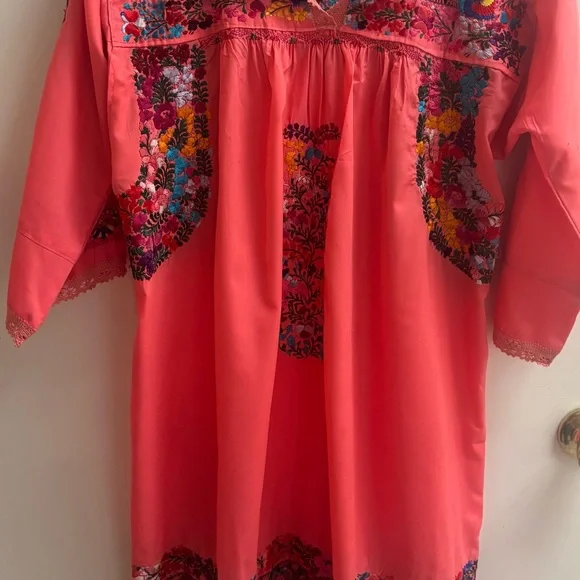 Vibrant Pink Embroidered Kids Dress - Picture 4 of 7